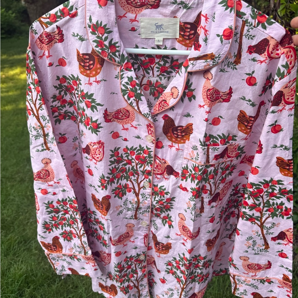 Printfresh Pink Chicken Print Pajama Set